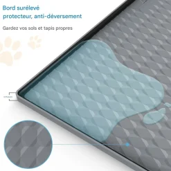 DOWNYPAWS - Tapis d'entraînement en silicone pour chiens et chats - 61 x 61 cm - anti - éclaboussures - livré avec quatre clips