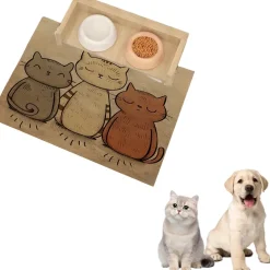 DOWNYPAWS - Tapis pour gamelles en boue de diatomée