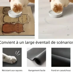 DOWNYPAWS - Tapis pour gamelles en boue de diatomée