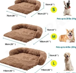 DOWNYPAWS - Tapis pour lit de chien en peluche, universel pour toutes saisons kaki 95*80*15cm
