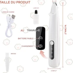 DOWNYPAWS - Tondeuse pattes chien chat avec affichage led