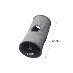 DOWNYPAWS - Tunnel pliable pour chat gris-65*29cm