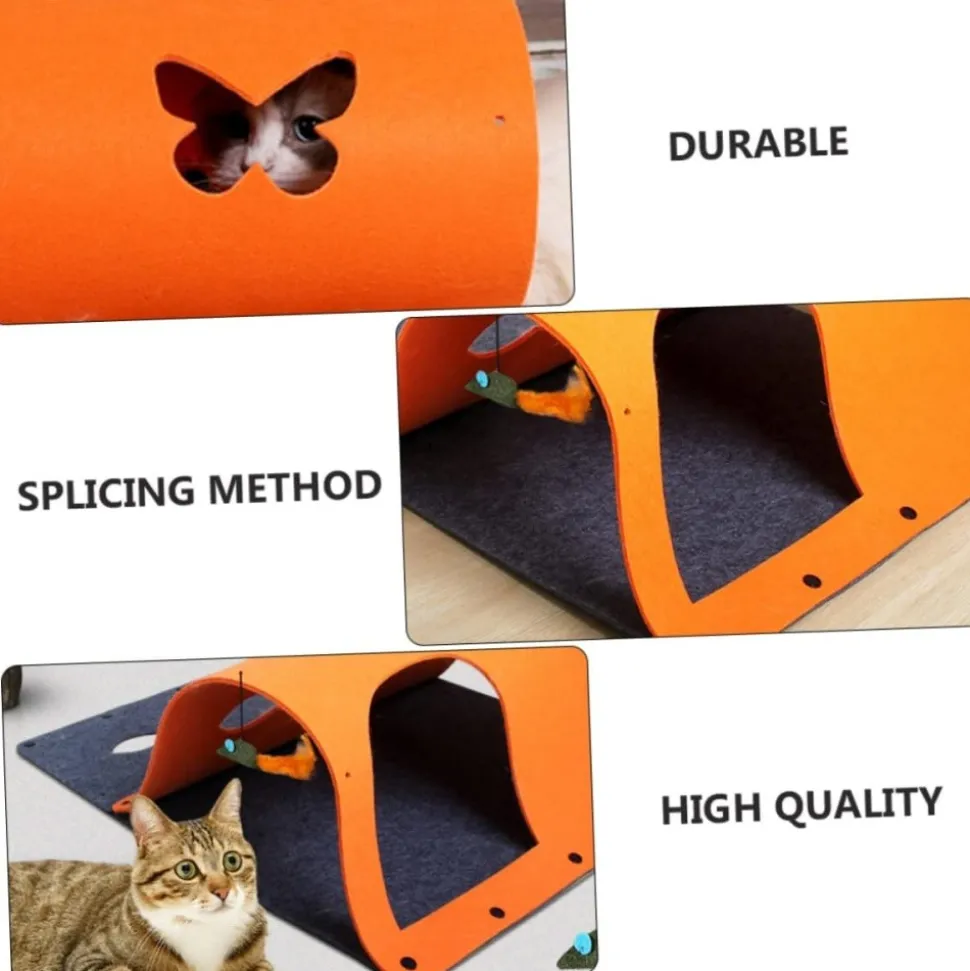 DOWNYPAWS - Tunnel pour chat orange grisâtre- (hors souris) - 52*70cm