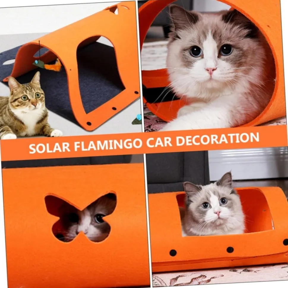 DOWNYPAWS - Tunnel pour chat orange grisâtre- (hors souris) - 52*70cm