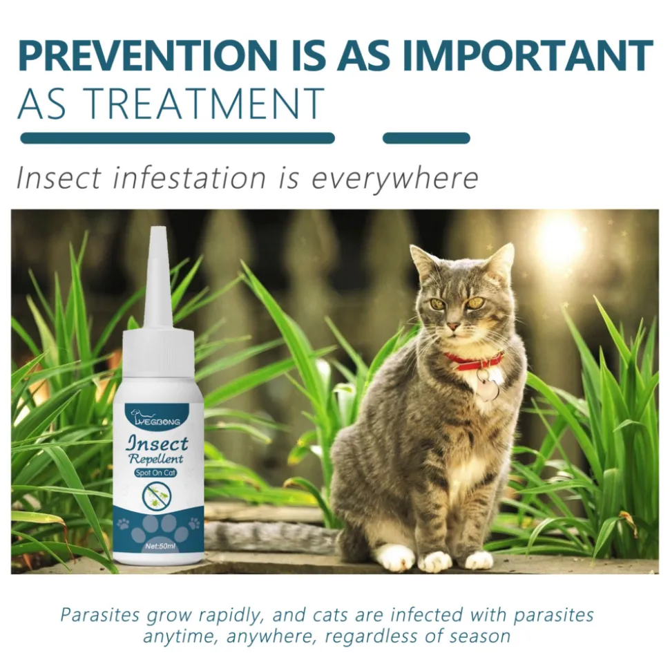 DTOPBUYAGE - Agent anti-puces et tiques pour animaux de compagnie, 50 ml - dtopbuyage