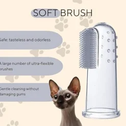 DTOPBUYAGE - Brosse à dents silicone pour animal de compagnie transparente