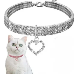 DTOPBUYAGE - Dtopbuyage collier en strass avec cœur pour chats