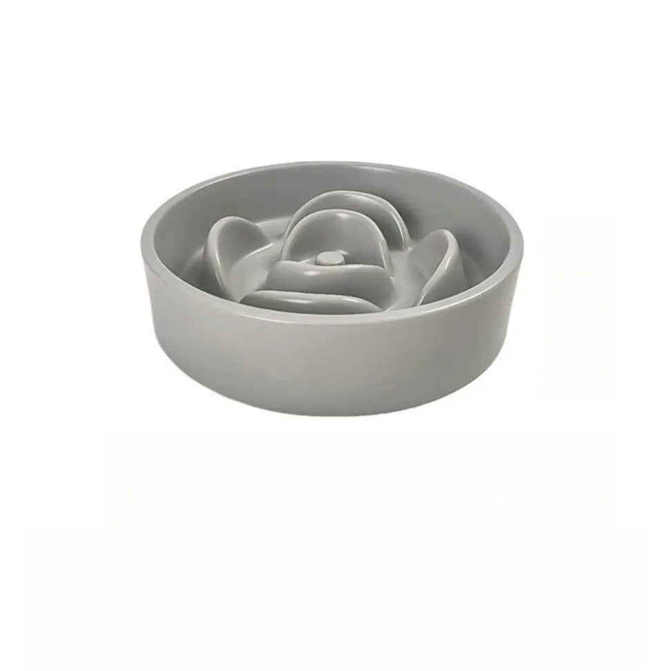 DTOPBUYAGE - Dtopbuyage ecuelle anti glouton plastique couleur grise 15.5*15.5*4cm