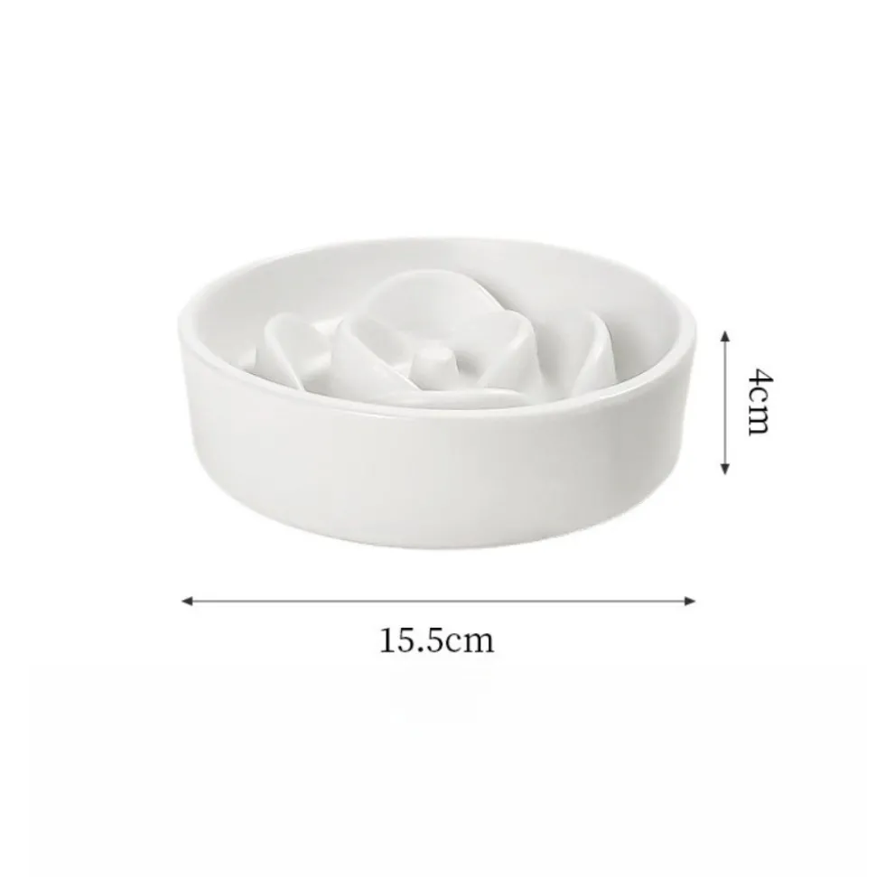 DTOPBUYAGE - Dtopbuyage ecuelle anti glouton plastique blanc 15.5*15.5*4cm