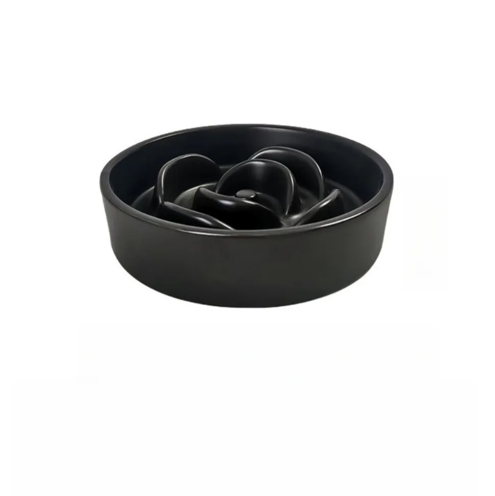 DTOPBUYAGE - Dtopbuyage ecuelle anti glouton plastique noir 15.5*15.5*4cm