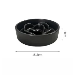 DTOPBUYAGE - Dtopbuyage ecuelle anti glouton plastique noir 15.5*15.5*4cm