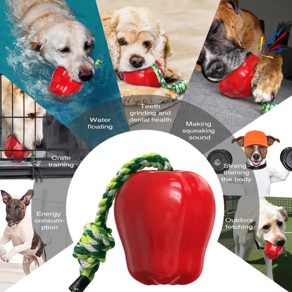 DTOPBUYAGE - Dtopbuyage jouets pour chien - indestructibles, en caoutchouc dur