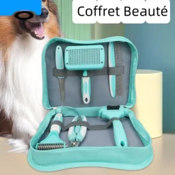 DTOPBUYAGE - Ensemble de brosse à poils et coupe-ongles pour chat et chien dtopbuyage