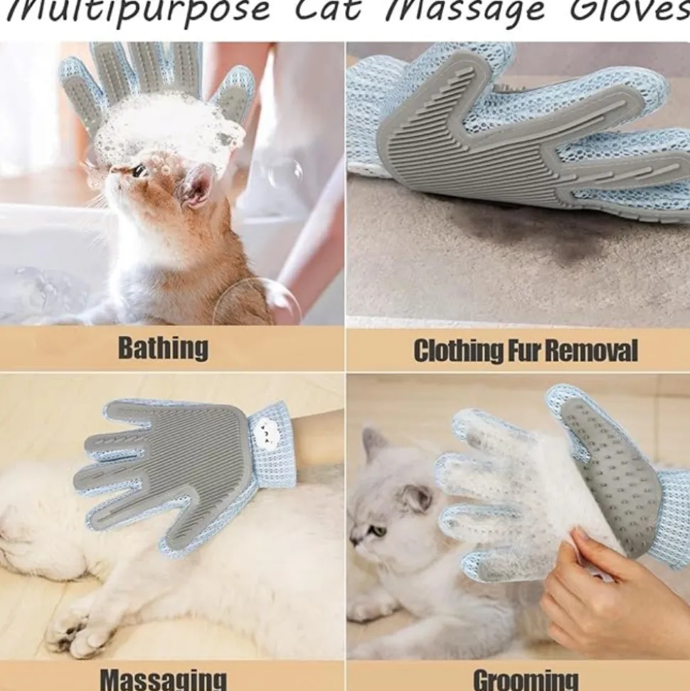 DTOPBUYAGE - Gant de toilettage 2 en 1 pour chiens et chats