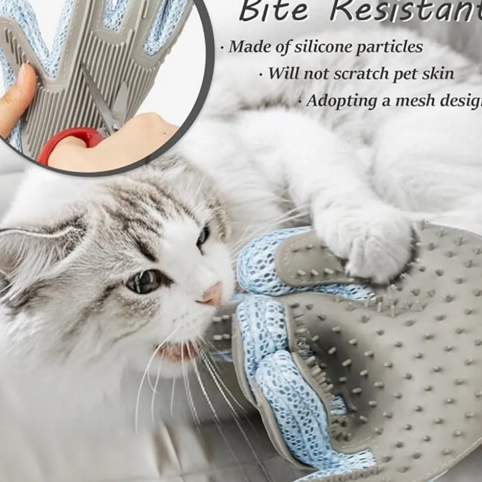 DTOPBUYAGE - Gant de toilettage 2 en 1 pour chiens et chats