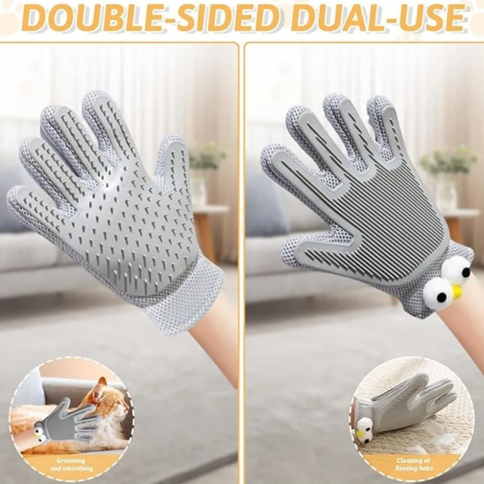 DTOPBUYAGE - Gant de toilettage 2 en 1 pour chiens et chats