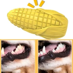 DTOPBUYAGE - Jouet couineur caoutchouc bâton maïs pour chiots et chiens moyens grands