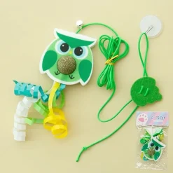 DTOPBUYAGE - Jouet de chat suspendu rebondissant catnip intérieur(petit oiseau vert)