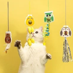 DTOPBUYAGE - Jouet de chat suspendu rebondissant catnip intérieur(petit pingouin)