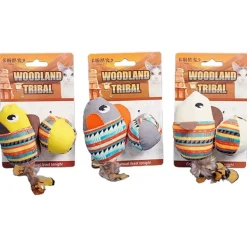 DTOPBUYAGE - Jouet teaser pour chats peluche 3 pièces pour exercice dentition