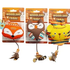 DTOPBUYAGE - Jouet teaser pour chats peluche 3 pièces pour exercice dentition