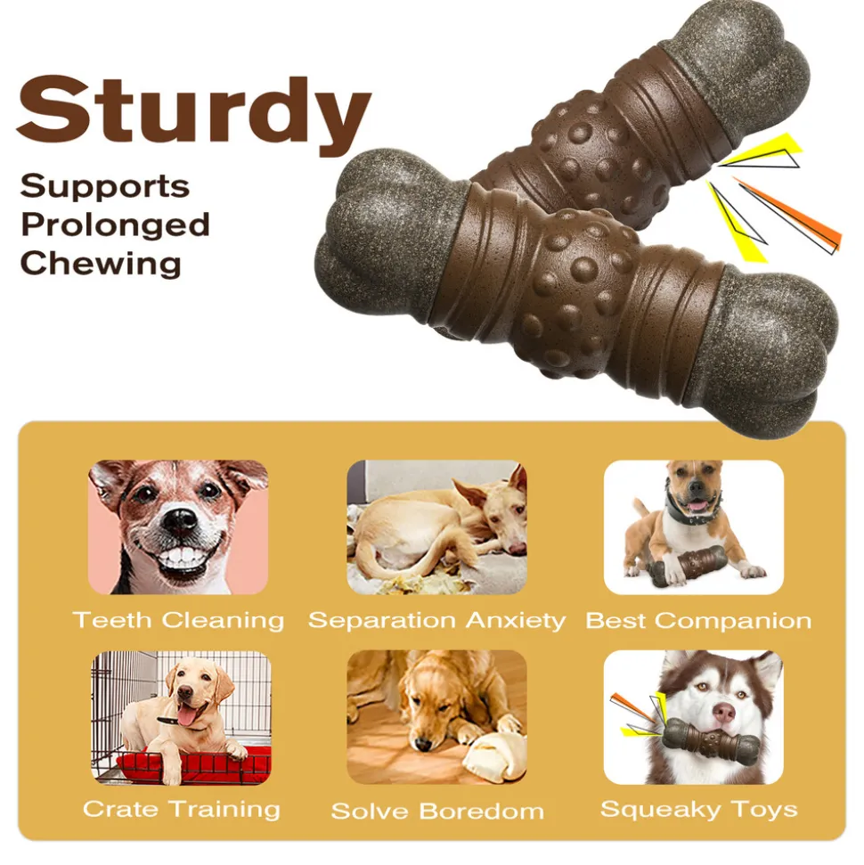 DTOPBUYAGE - Jouets à mâcher pour chien indestructibles, résistants