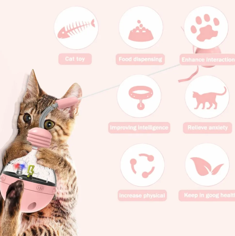 DTOPBUYAGE - Jouets interactifs pour chats chaton stick et fun ball