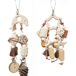 DTOPBUYAGE - Jouets mâcher perroquet naturel lot de 2