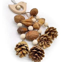 DTOPBUYAGE - Jouets mâcher oiseaux bois pomme pin