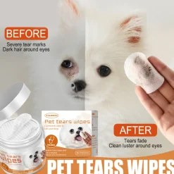 DTOPBUYAGE - Lingettes de nettoyage pour animaux de compagnie, 60 pcs/boîte - dtopbuyage