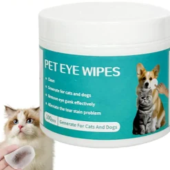 DTOPBUYAGE - Lot de 100 - lingettes douces pour les yeux de chat et chien