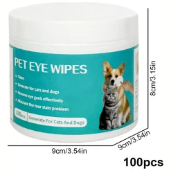 DTOPBUYAGE - Lot de 100 - lingettes douces pour les yeux de chat et chien