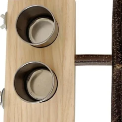 DTOPBUYAGE - Perchoir mangeoire bois pour oiseaux