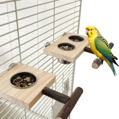 DTOPBUYAGE - Perchoir mangeoire bois pour oiseaux