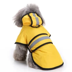 DTOPBUYAGE - Réfléchissante manteau chien pluie avec capuche manteau imperméable