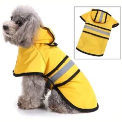 DTOPBUYAGE - Réfléchissante manteau chien pluie avec capuche manteau imperméable