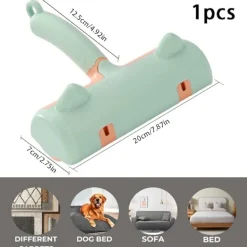 DTOPBUYAGE - Rouleau charpie orange vert epilateur réutilisable animaux meubles vêtements