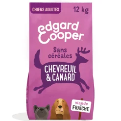 EDGARD&COOPER - Croquettes chien adulte sans céréales au chevreuil et canard - 12 kg
