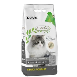 ESSENTIEL - Litière Essentiel Naturelle Agglomérante Soja - Charbon Actif 15 L