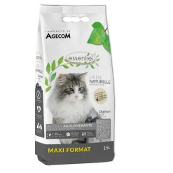 ESSENTIEL - Litière Essentiel Naturelle Agglomérante Soja - Charbon Actif 15 L
