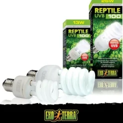 EXO TERRA - Ampoule fluocompacte uvb pour terrarium - - reptile uvb 100 - climat tropical et subtropical 26w