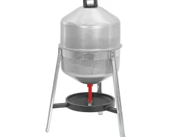 FERME DE BEAUMONT - Abreuvoir 30 litres sur pieds pour poules et volailles • distributeur d'eau en acier galvanisé