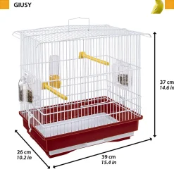 FERPLAST - Cage à oiseaux - rouge et blanc