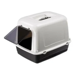 FERPLAST - Maison de toilette pour chat clear cat 10 - plastique - filtre a charbon actif - porte - ferplast