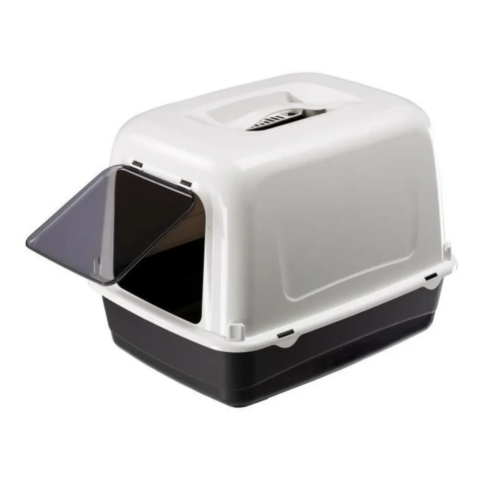 FERPLAST - Maison de toilette pour chat clear cat 10 - plastique - filtre a charbon actif - porte - ferplast