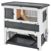 Ferplast cage lapin grand lodge 140 plus, clapier extérieur 2 étages, lapins, cochons d'inde, enclos pour lapins animaux