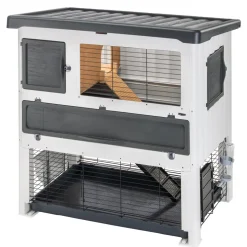 Ferplast cage lapin grand lodge 120 plus, clapier extérieur 2 étages, lapins, cochons d'inde, enclos pour lapins animaux