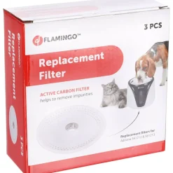 FLAMINGO - 3 filtres rechange pour fontaine sensor adriana noir pour chat et chien