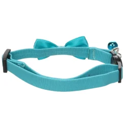 FLAMINGO - Collier avec nœud castor turquoise 20 – 35 cm pour chat