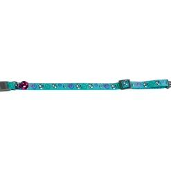 FLAMINGO - Collier réglable de 20 à 35 cm turquoise avec motif souris pour chat